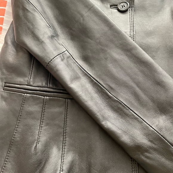 NWT Lady Hathaway 3 button leather jacket (blazer) M - Picture 6 of 12